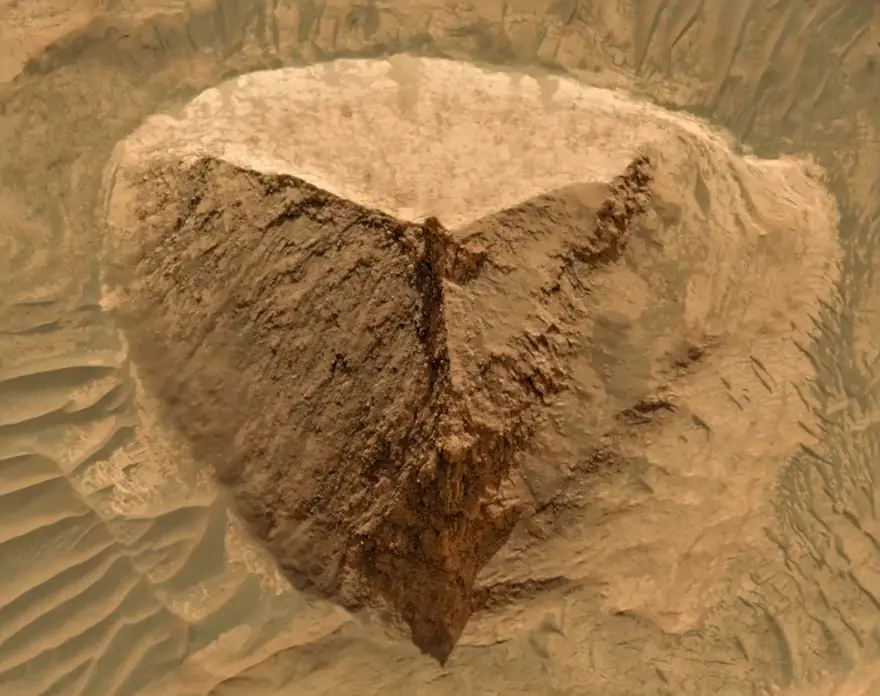 three-sided pyramid on mars